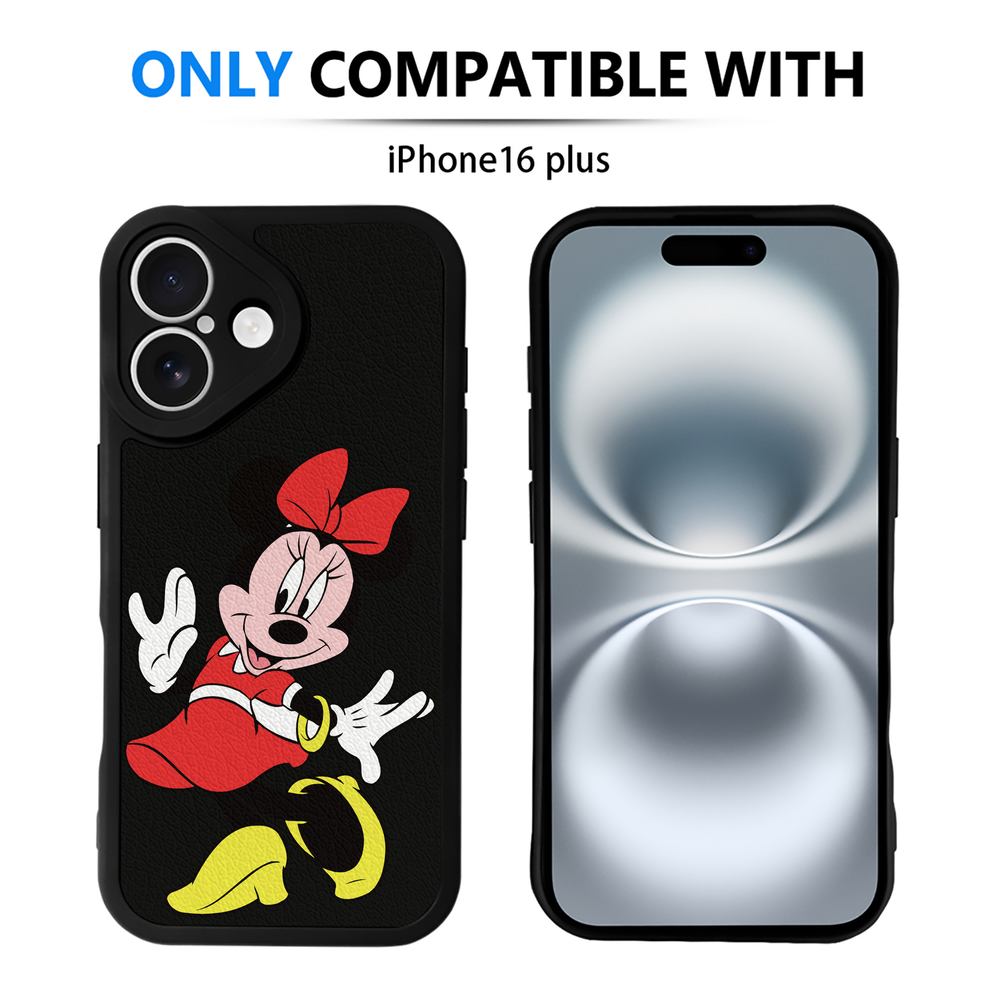 （画像用） ミッキーマウス Mickey Mouse 【iPhone 16シリーズ対応】シリコンスマホケース（レザー調） 材質：シリコン